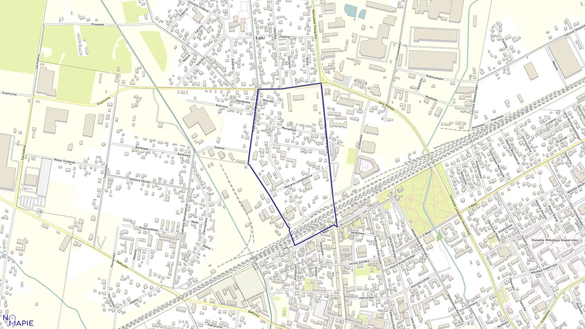 Mapa obrębu 11 w gminie Grodzisk Mazowiecki