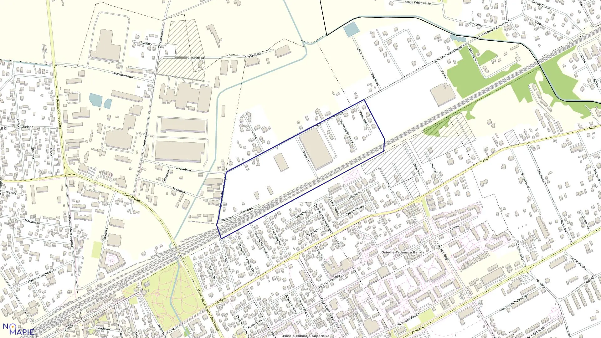 Mapa obrębu 13 w gminie Grodzisk Mazowiecki