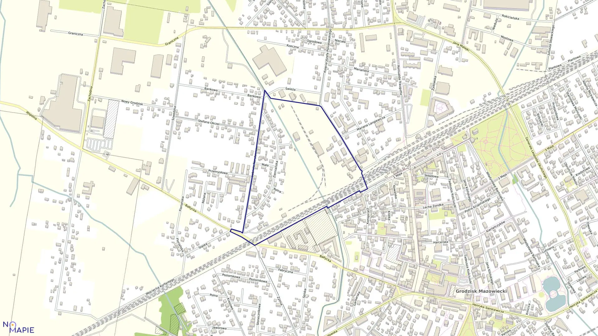 Mapa obrębu 17 w gminie Grodzisk Mazowiecki