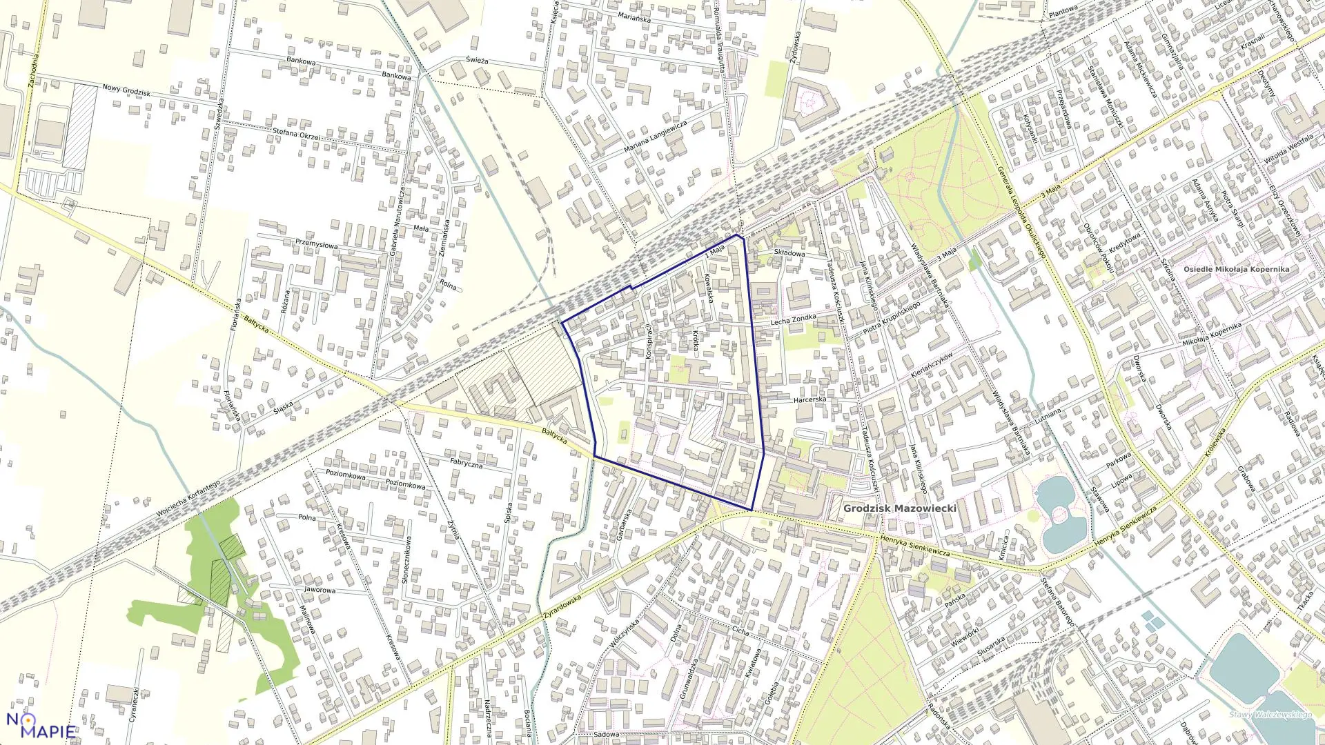 Mapa obrębu 23 w gminie Grodzisk Mazowiecki