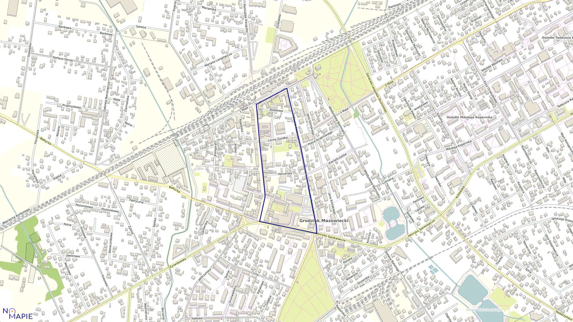 Mapa obrębu 24 w gminie Grodzisk Mazowiecki