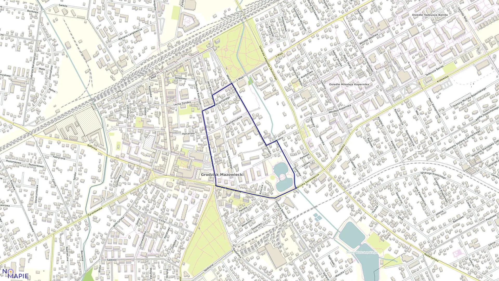 Mapa obrębu 28 w gminie Grodzisk Mazowiecki