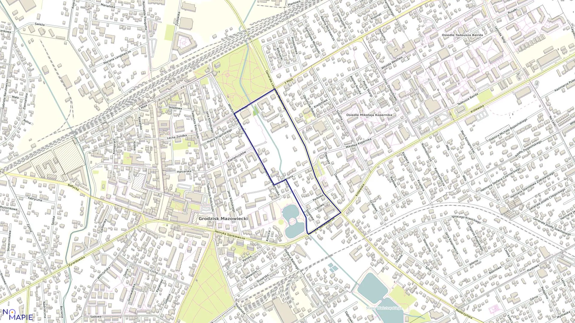 Mapa obrębu 29 w gminie Grodzisk Mazowiecki