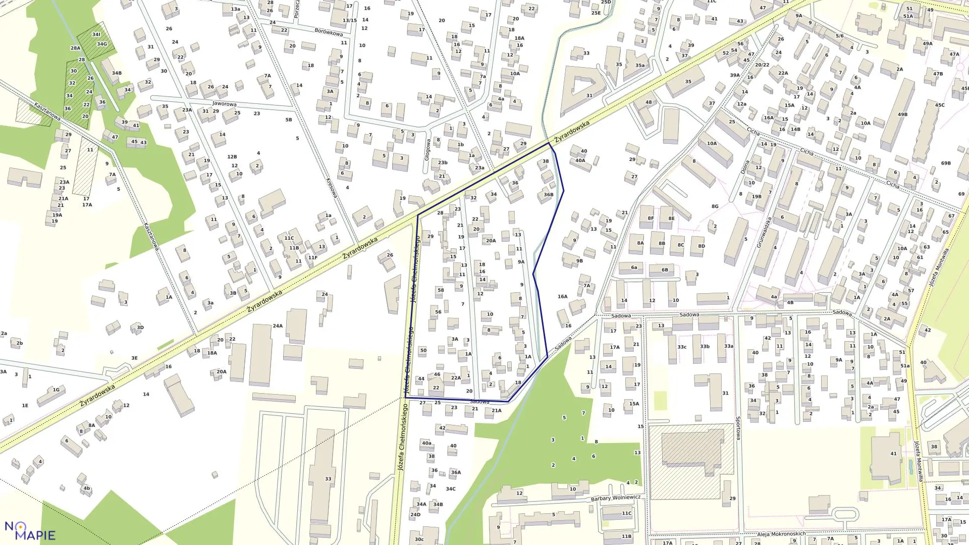 Mapa obrębu 39 w gminie Grodzisk Mazowiecki