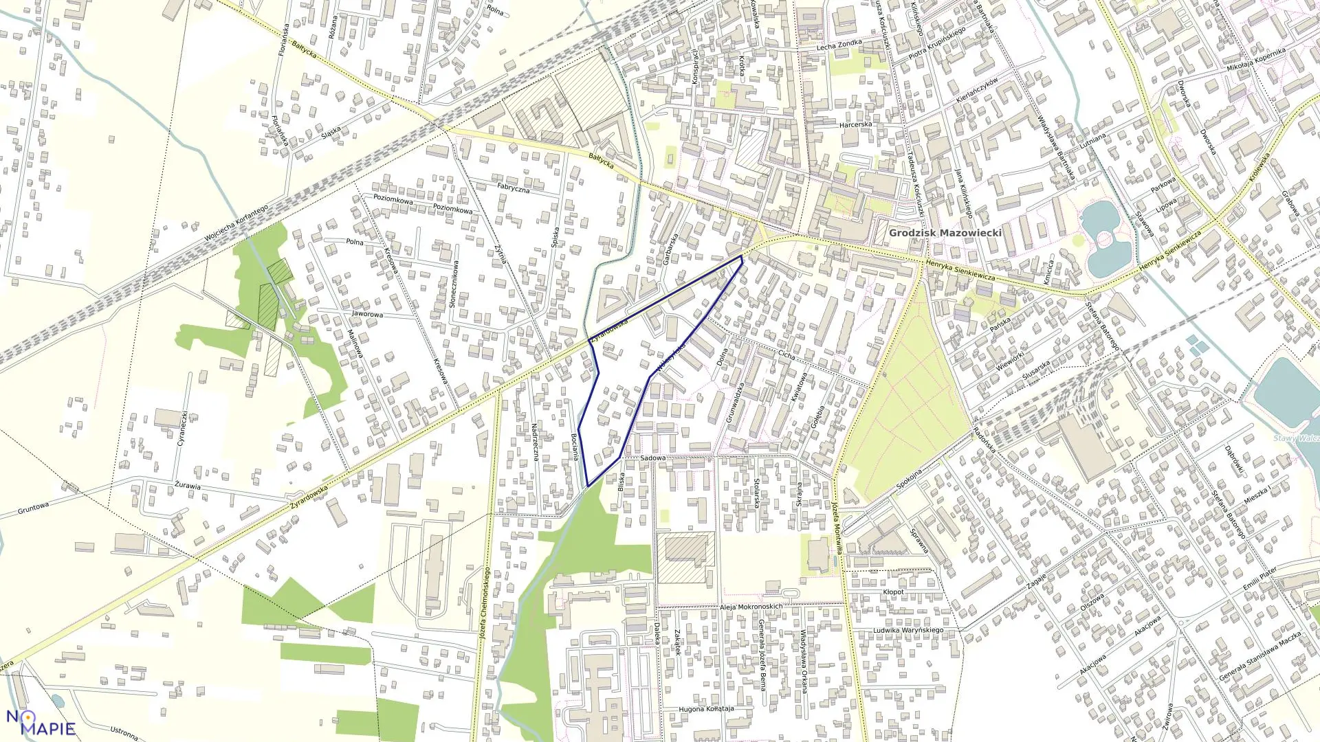 Mapa obrębu 40 w gminie Grodzisk Mazowiecki