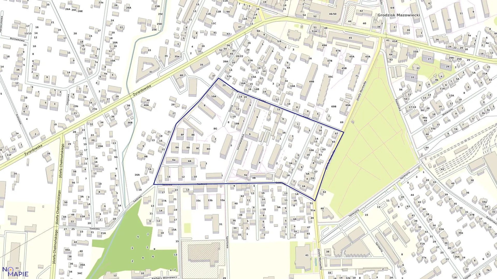 Mapa obrębu 41 w gminie Grodzisk Mazowiecki