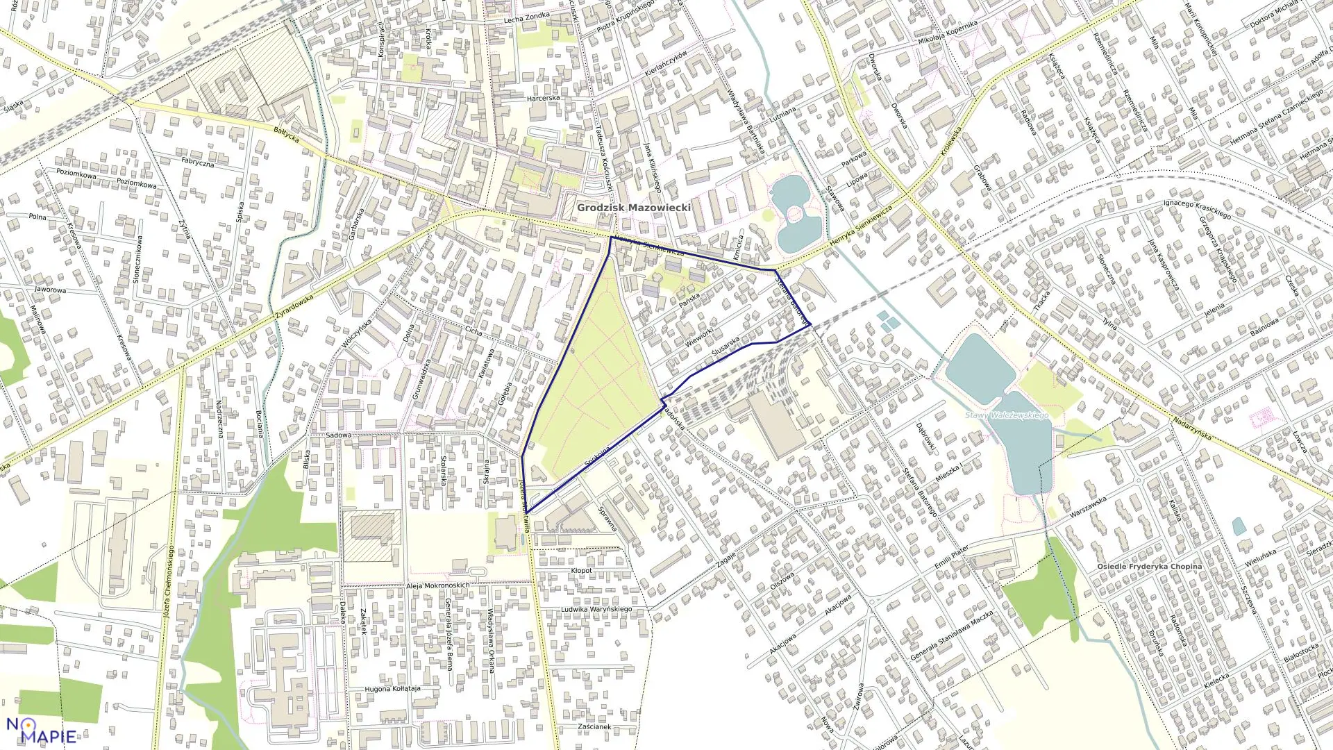 Mapa obrębu 43 w gminie Grodzisk Mazowiecki