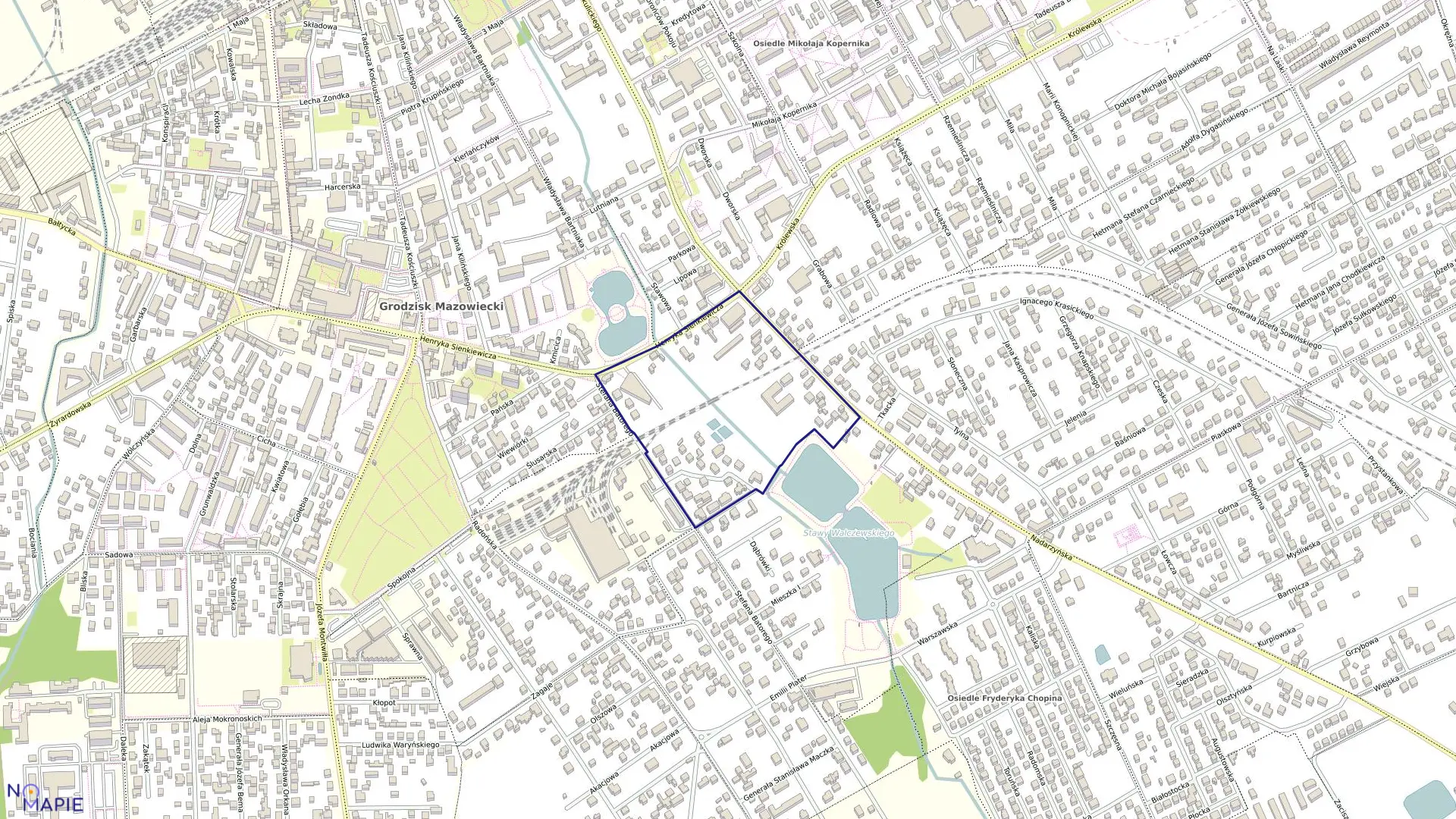 Mapa obrębu 44 w gminie Grodzisk Mazowiecki