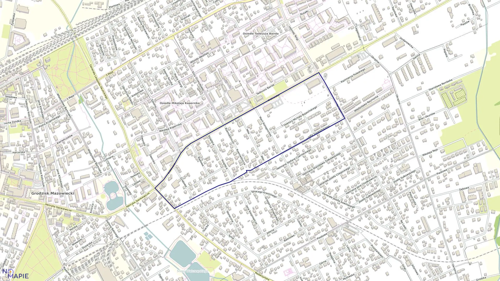 Mapa obrębu 45 w gminie Grodzisk Mazowiecki