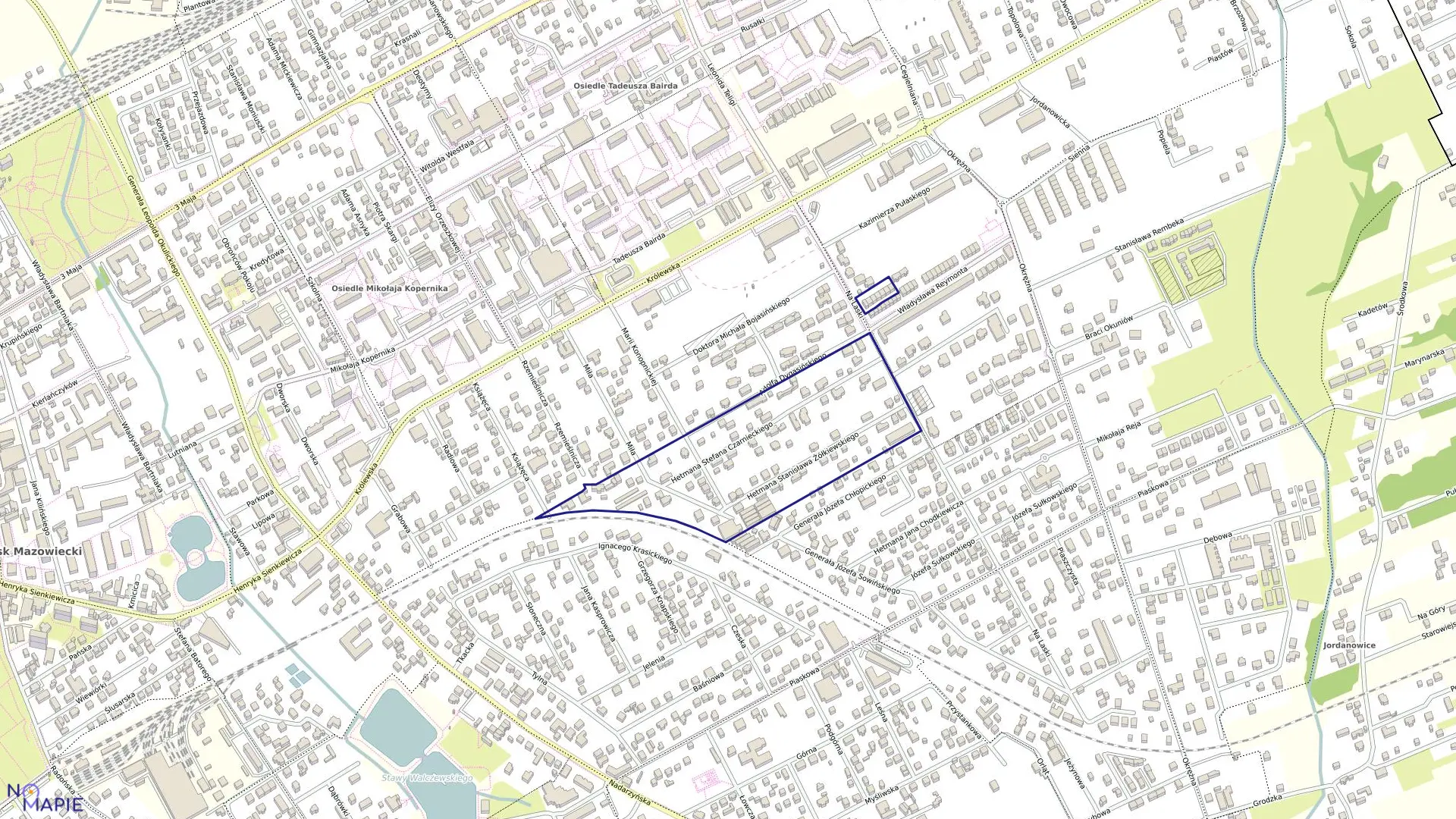 Mapa obrębu 46 w gminie Grodzisk Mazowiecki