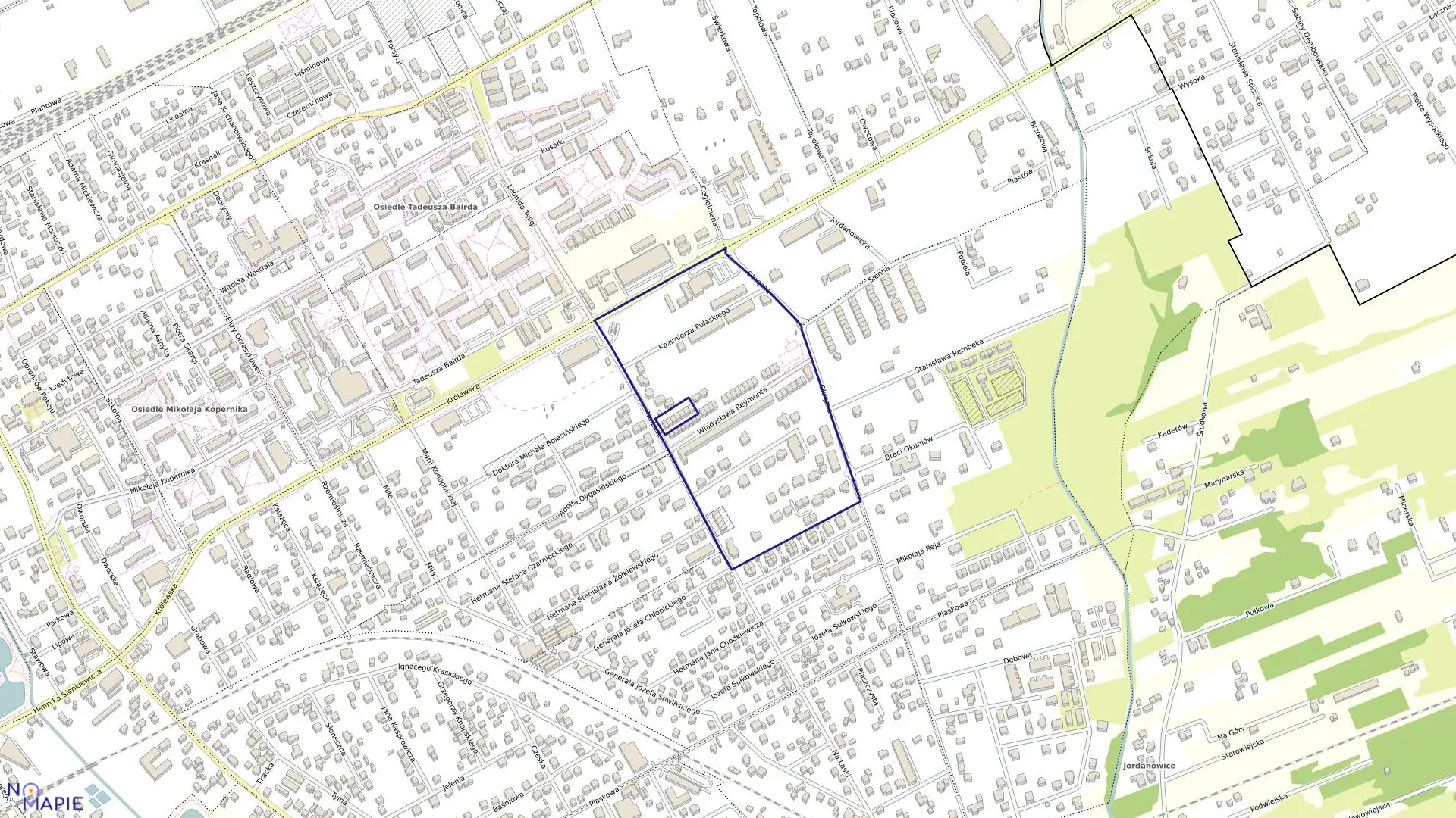 Mapa obrębu 47 w gminie Grodzisk Mazowiecki