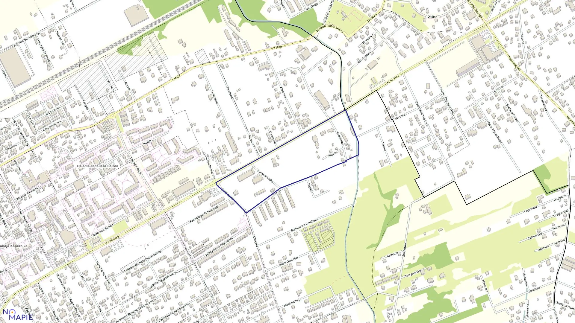 Mapa obrębu 48 w gminie Grodzisk Mazowiecki