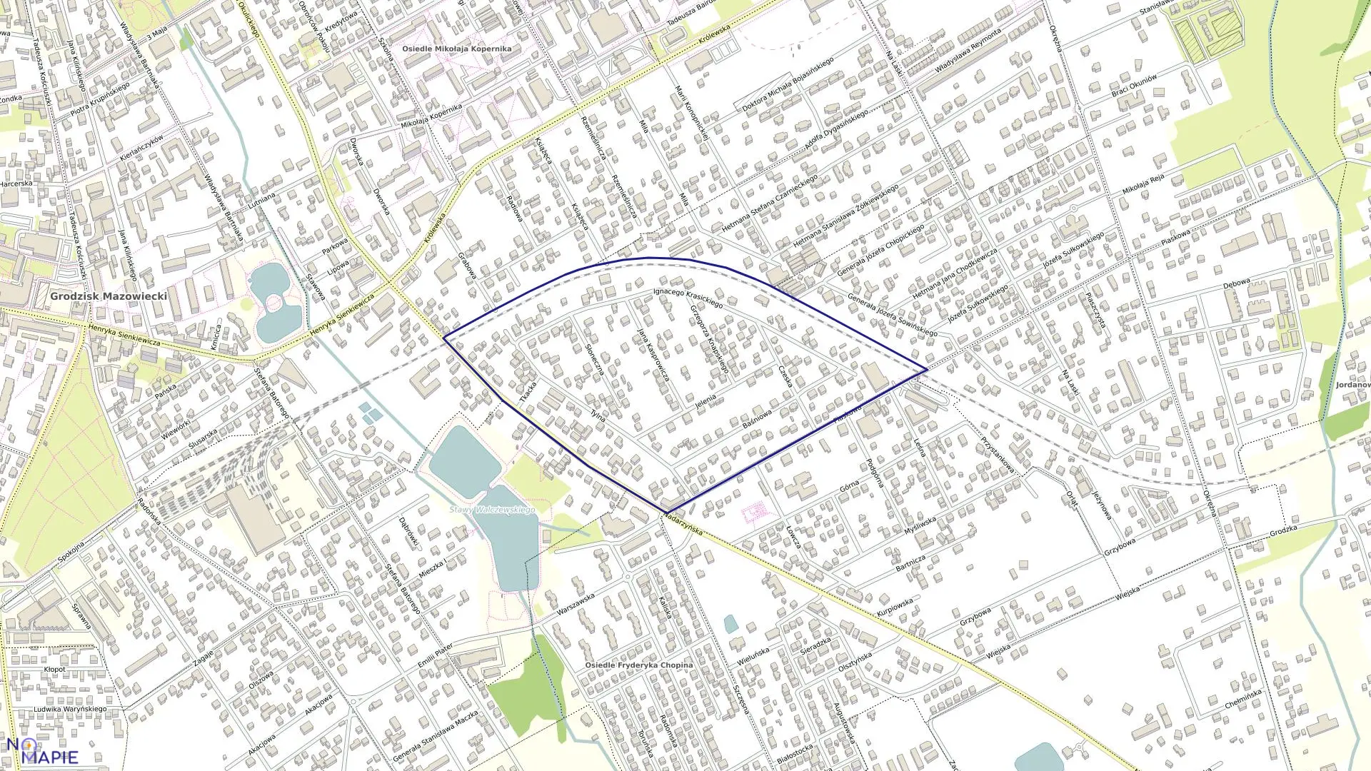 Mapa obrębu 51 w gminie Grodzisk Mazowiecki