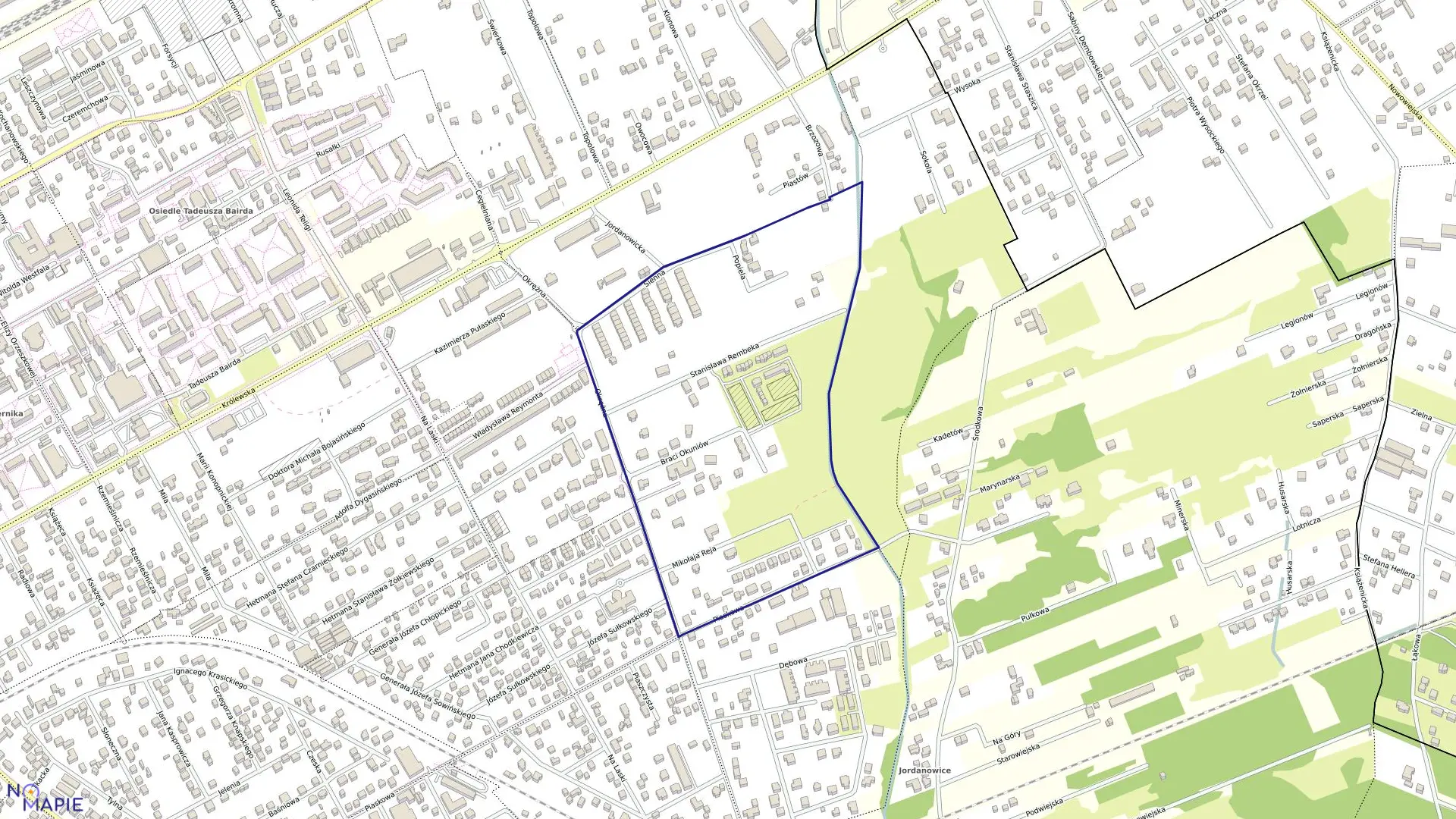 Mapa obrębu 53 w gminie Grodzisk Mazowiecki