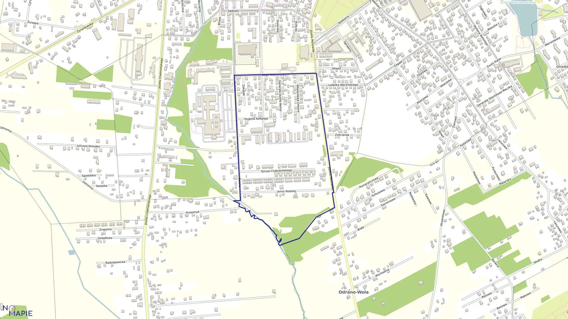 Mapa obrębu 58 w gminie Grodzisk Mazowiecki