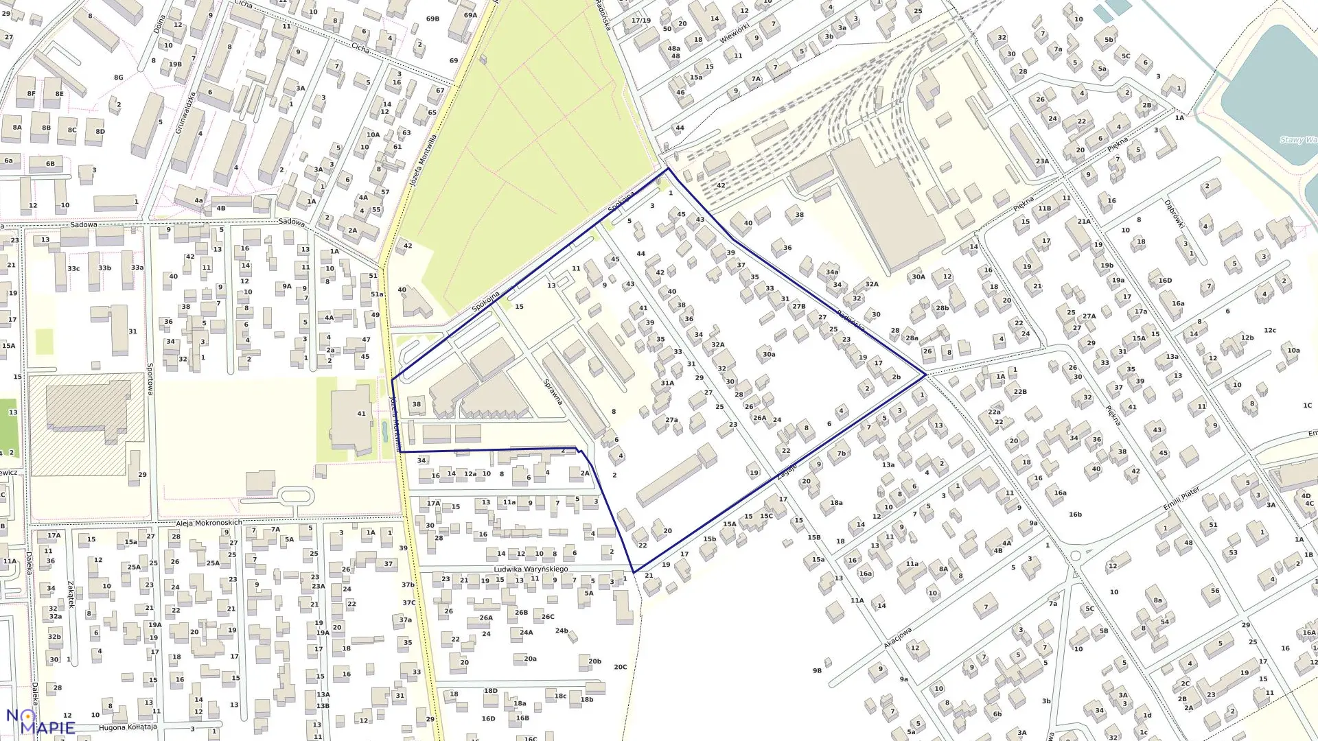 Mapa obrębu 59 w gminie Grodzisk Mazowiecki