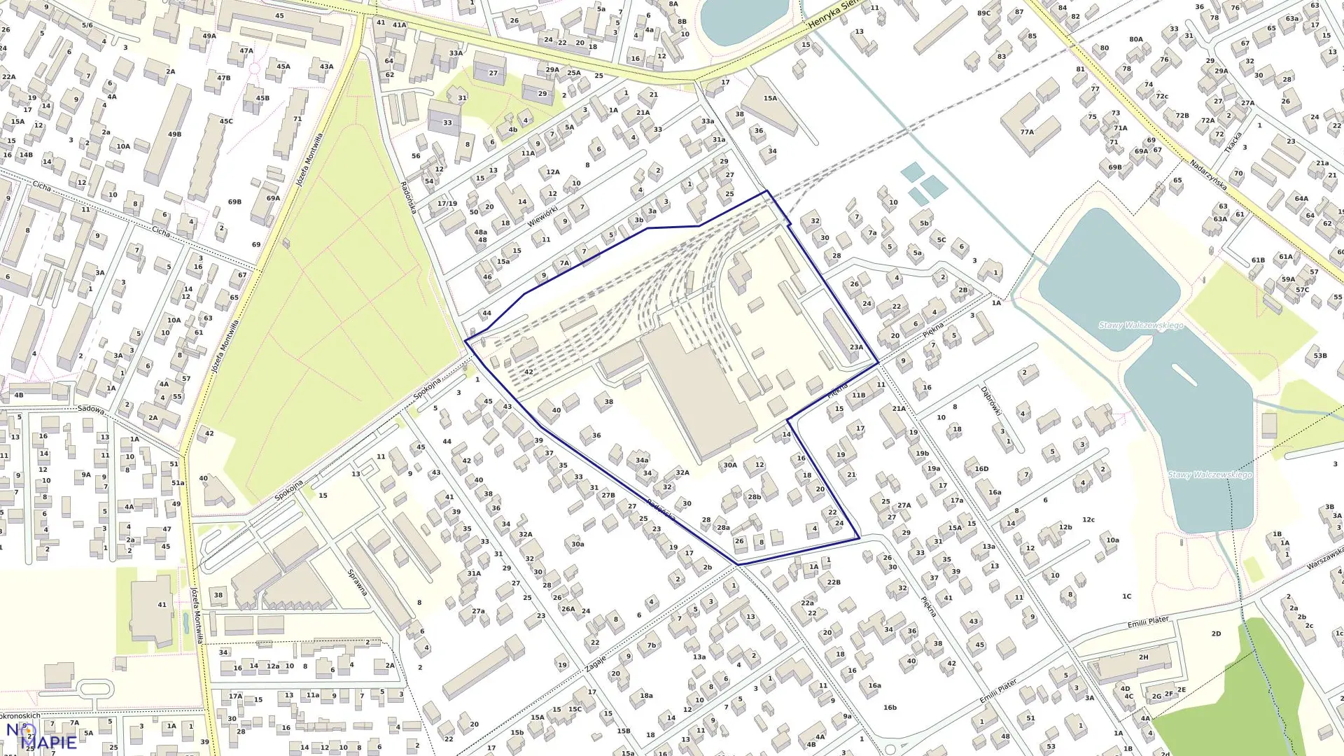 Mapa obrębu 60 w gminie Grodzisk Mazowiecki