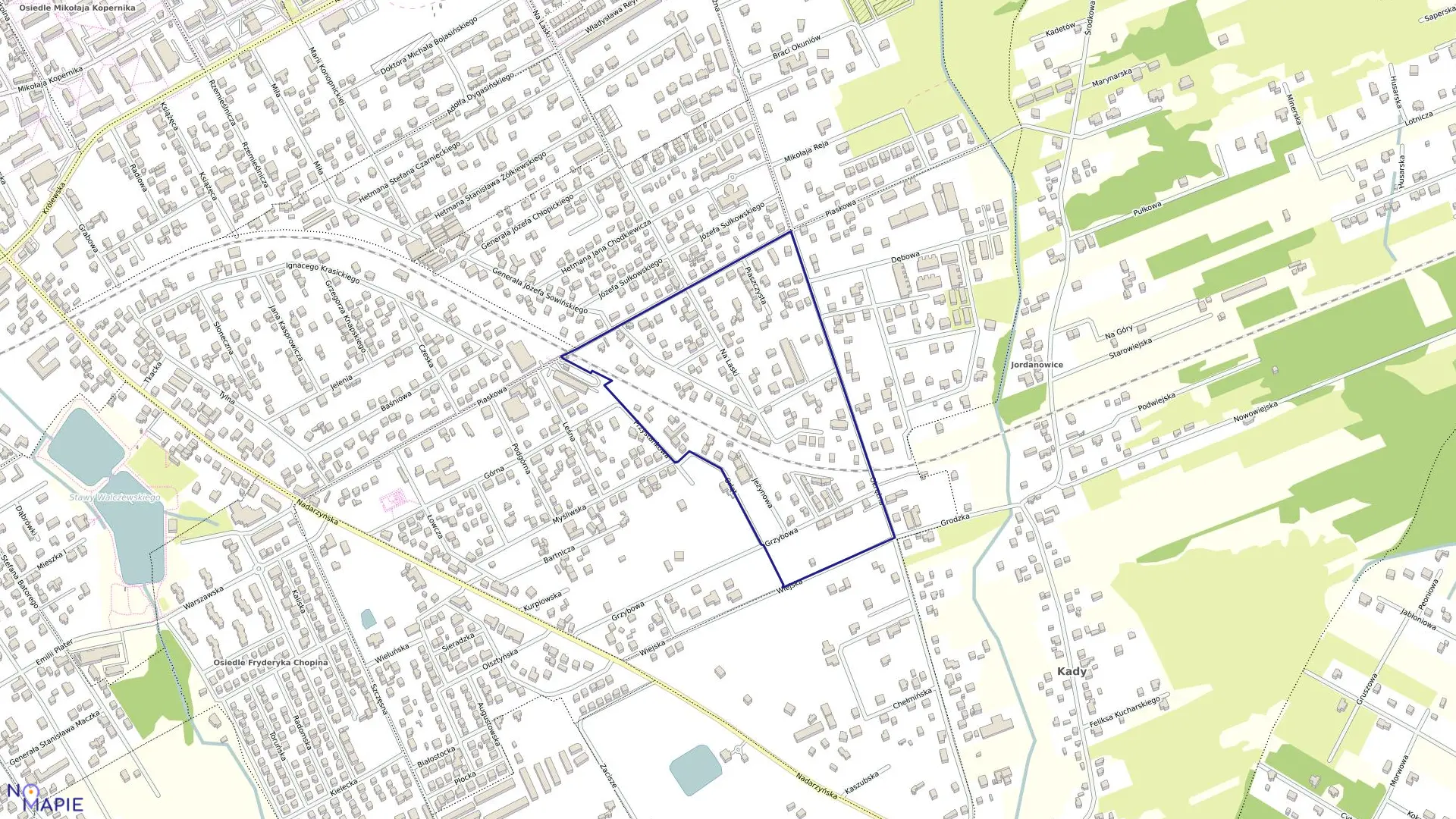 Mapa obrębu 63 w gminie Grodzisk Mazowiecki