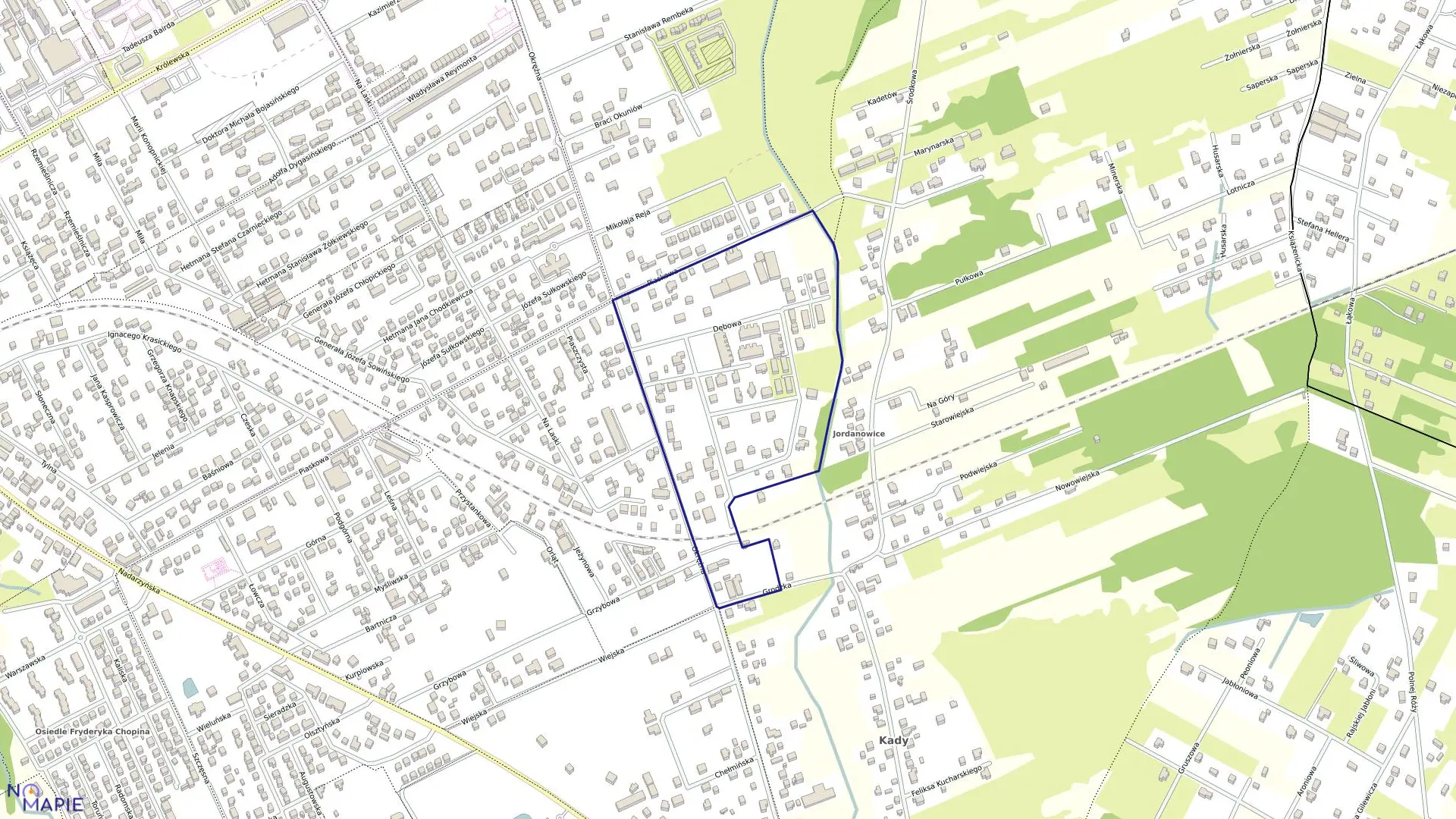 Mapa obrębu 64 w gminie Grodzisk Mazowiecki