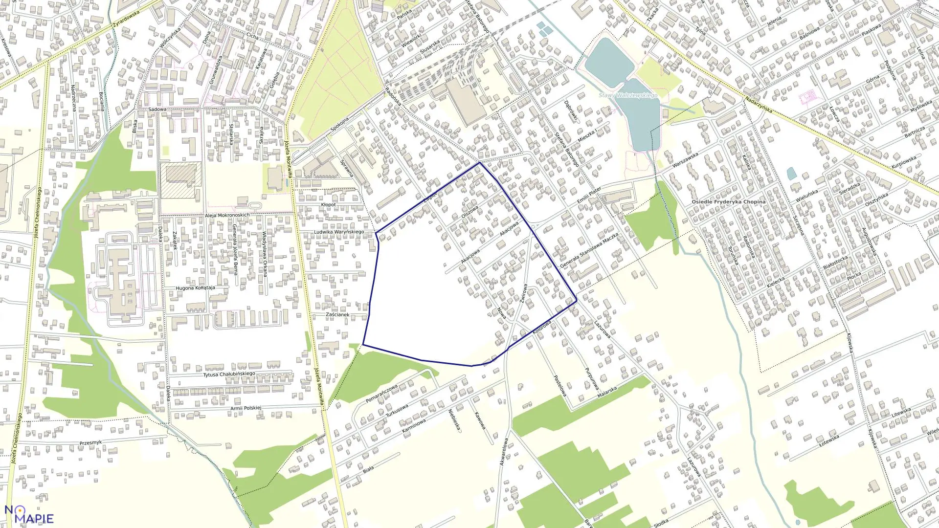 Mapa obrębu 66 w gminie Grodzisk Mazowiecki