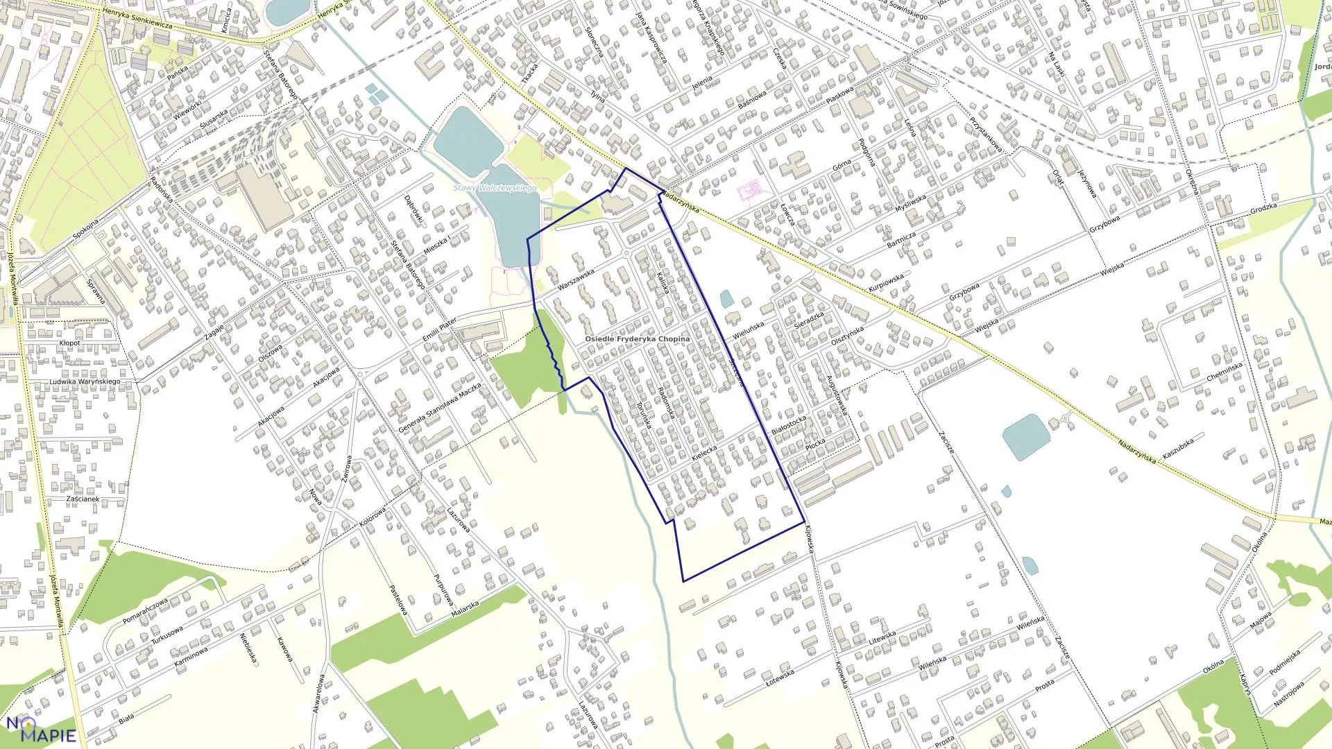 Mapa obrębu 68 w gminie Grodzisk Mazowiecki