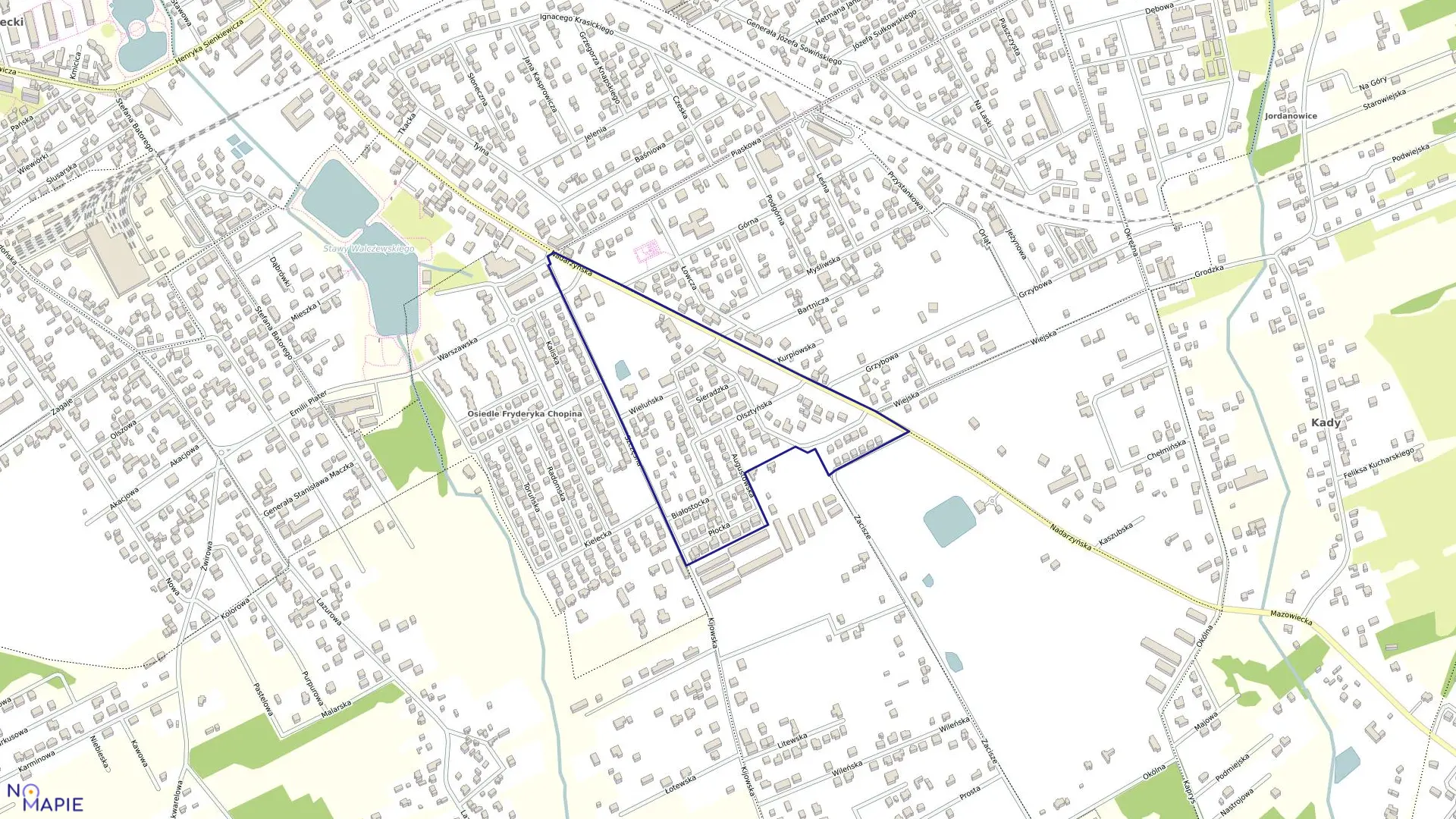 Mapa obrębu 69 w gminie Grodzisk Mazowiecki