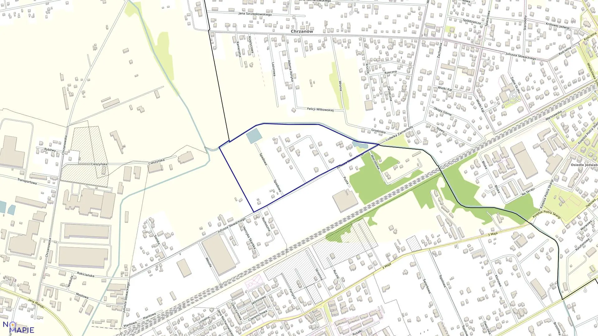 Mapa obrębu 7 w gminie Grodzisk Mazowiecki