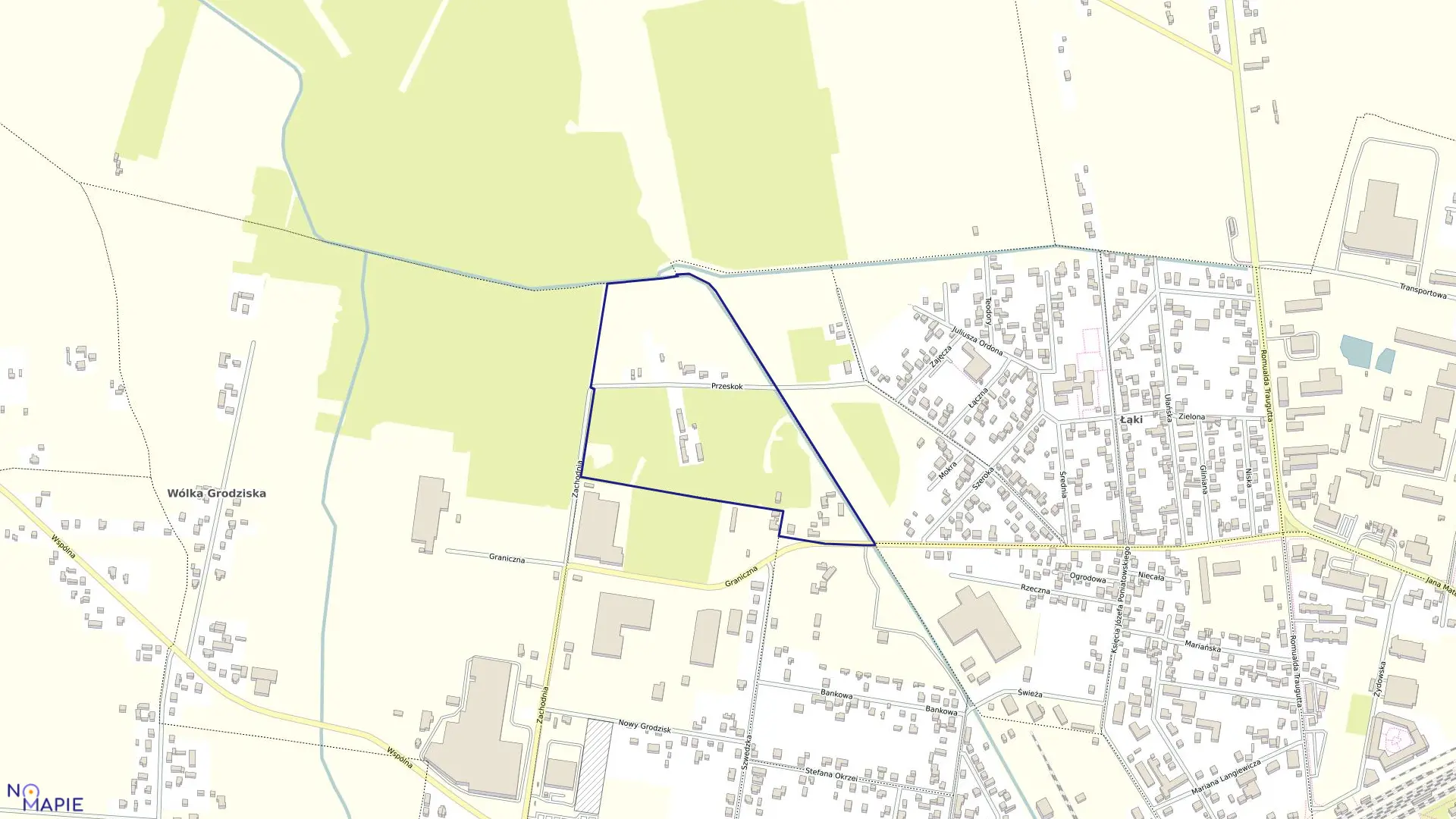 Mapa obrębu 73 w gminie Grodzisk Mazowiecki