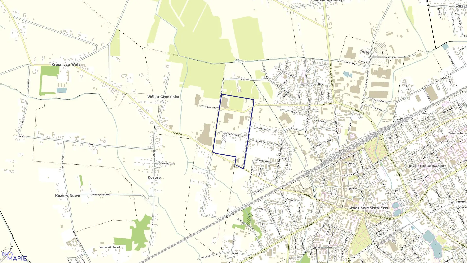 Mapa obrębu 9 w gminie Grodzisk Mazowiecki